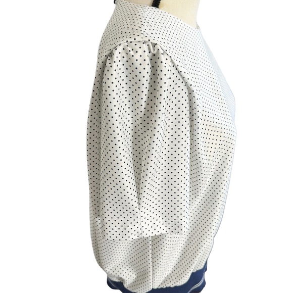 Good Times Blouse L White Polka Dot Vintage - Picture 5 of 8